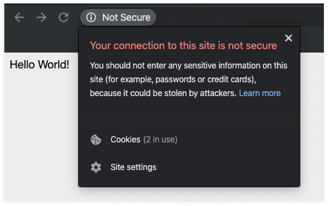 Connection not secure